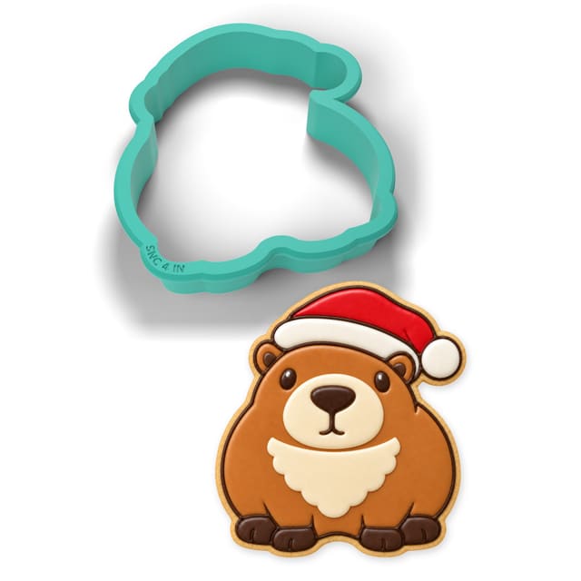 Capybara Santa Hat cookie cutter