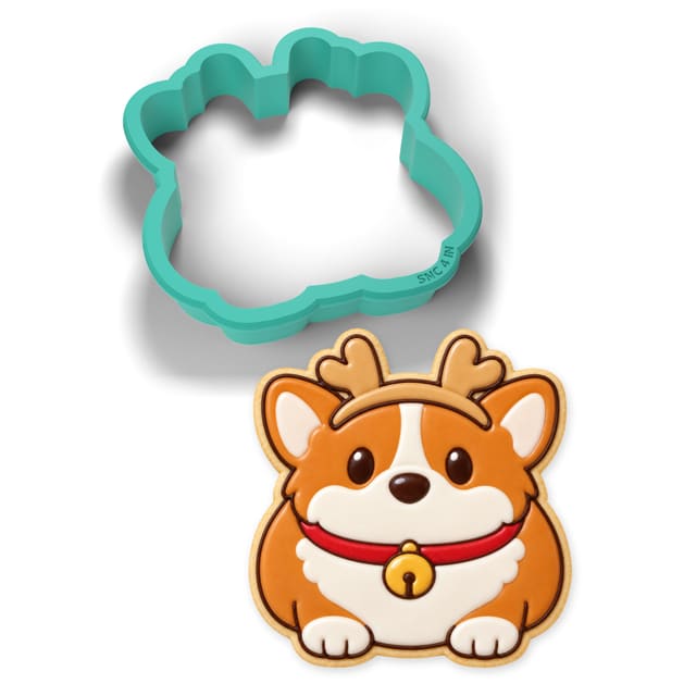 Corgi Dog with Antlers cookie cutter