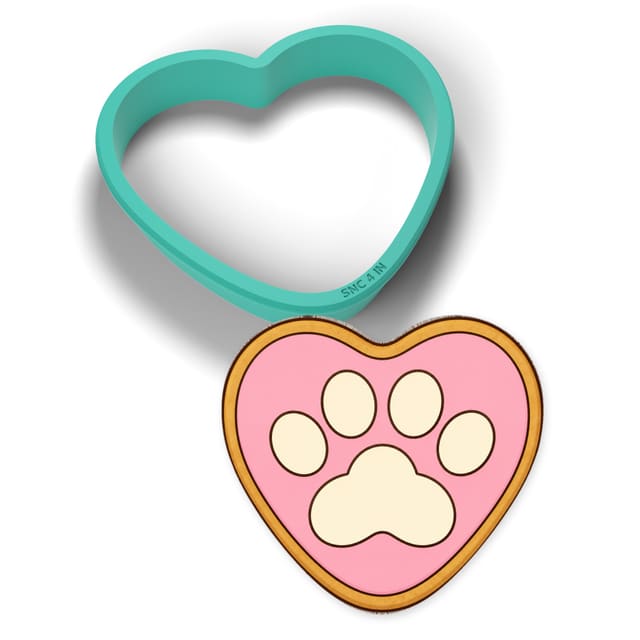 Paw Heart cookie cutter