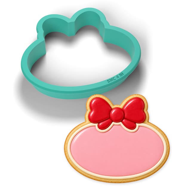 Bow Oval Plaque cookie cutter