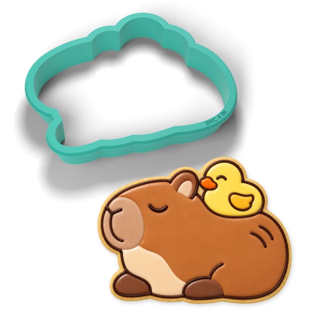 Capybara with a Duckling cookie cutter