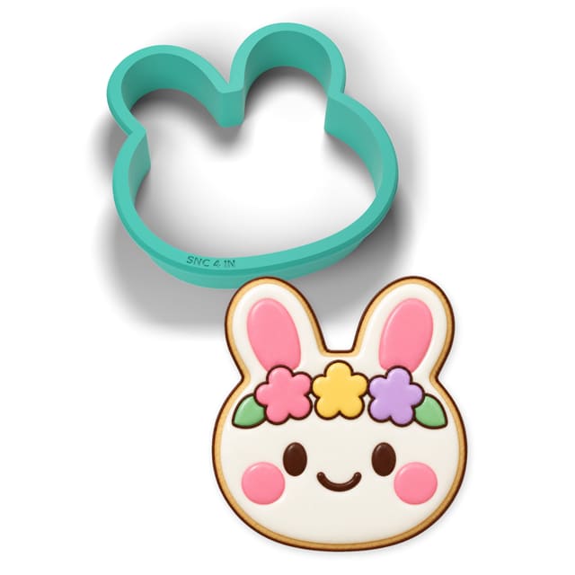 Flower Crown Bunny cookie cutter