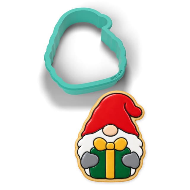 Gnome with a Gift cookie cutter