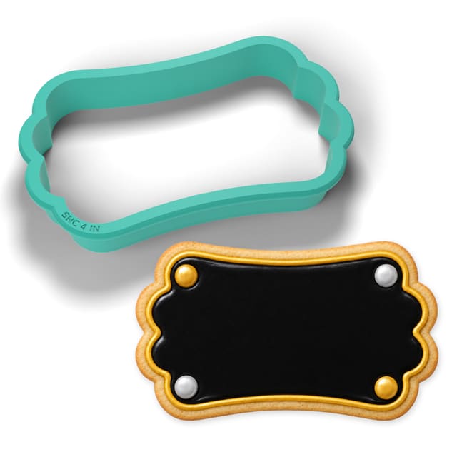Wide Rounded Banner Plaque cookie cutter