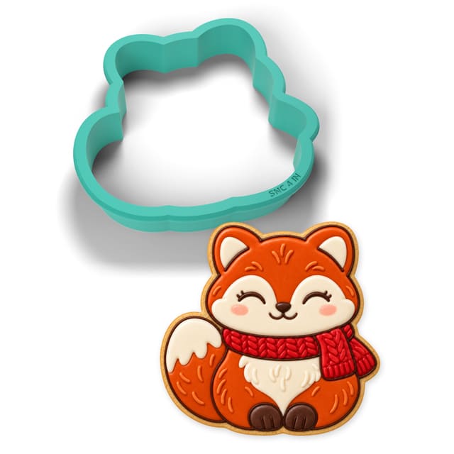 Fox with a Scarf cookie cutter